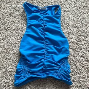 ZARA: Blue Crop Top